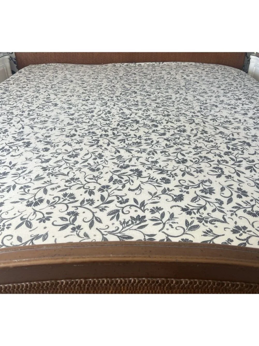 Collier Campbell KING Fitted Sheet 100% Combed Cotton Stencil Flower Made in USA